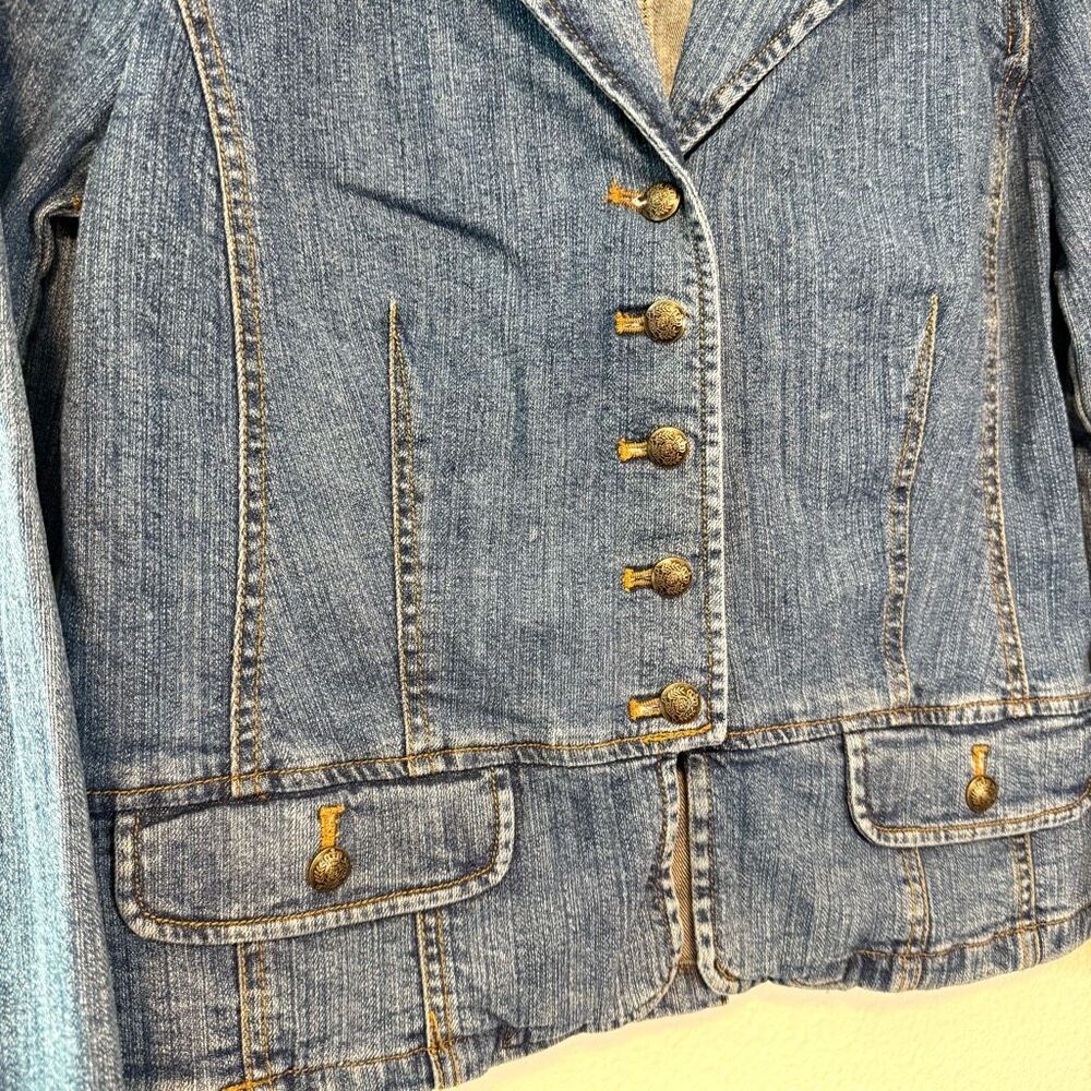 Vintage Chaps Denim Button Down Jacket Size Small - image 2